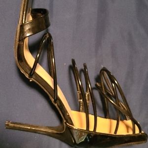 Strappy Black patent heels